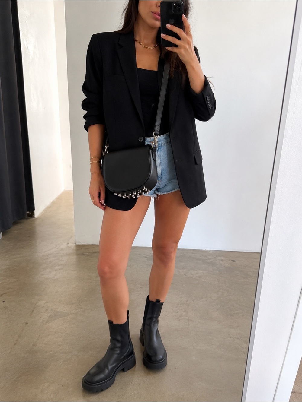 Alexander wang Lia Studded Crossbody Bag – Black Leather